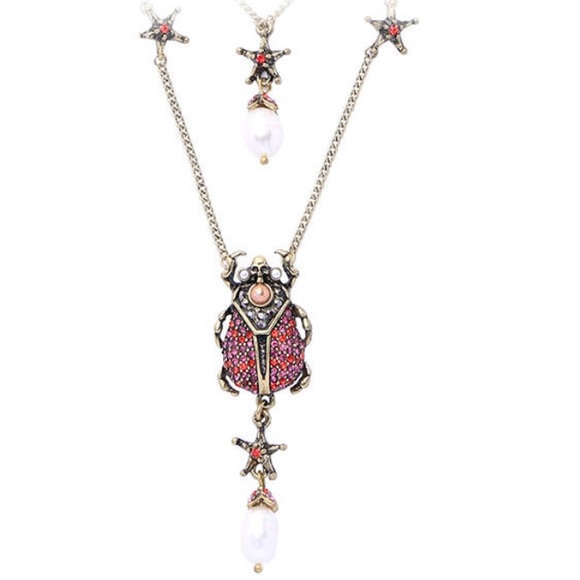 2 for35 Gothic Occult Scarab Beetle Skull Necklace - Picture 1 of 4